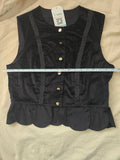 Replica of Antique Ukrainian Corset "Lemkivska" in black velvet size M-L