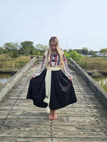 Reversable skirt / one side black and one side navy / Woman skirt "Melanka" / Antique skirt / Lesya Ukrainka style / L or XL Reversable design ( black and navy )