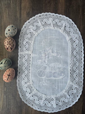 Towel/blanket for Easter Basket for adult White on White