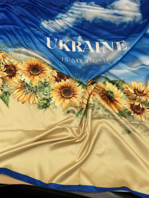 Painting Scarf- Silk scarf--Ukrainian Mavka- Shawl Neck scarf-Ukrainian artist-ukrainian shawl-