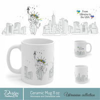 From Ukraine to the USA| White ceramic mug 11 oz | Free shipping