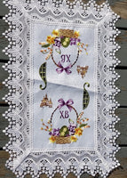 Easter Basket Cover / White satin napkin 62 * 42 cm