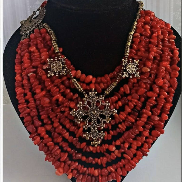 Handmade necklace "Koral"