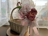 Easter basket decorations “White and pink spring flowers”