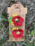 Beautiful hair clips “Red flower with berries”.