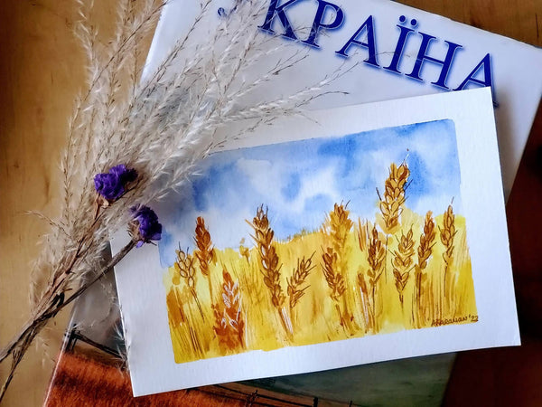 Ukraine Fundraiser Series - Wheat - Reprint from original, Watercolor
