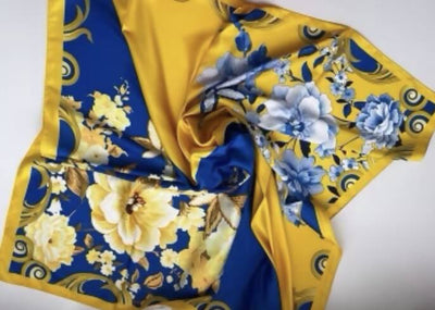 Painting Scarf- Silk scarf--Ukrainian Mavka- Shawl Neck scarf-Ukrainian artist-ukrainian shawl-Ukrainian scarf