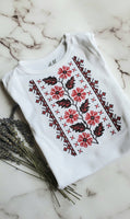 Poppy flowers bodysuit / ukrainian embroidery / Embroidered baby bodysuit / Ukrainian t-shirt