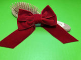 Red velvet hair clip for pony tail