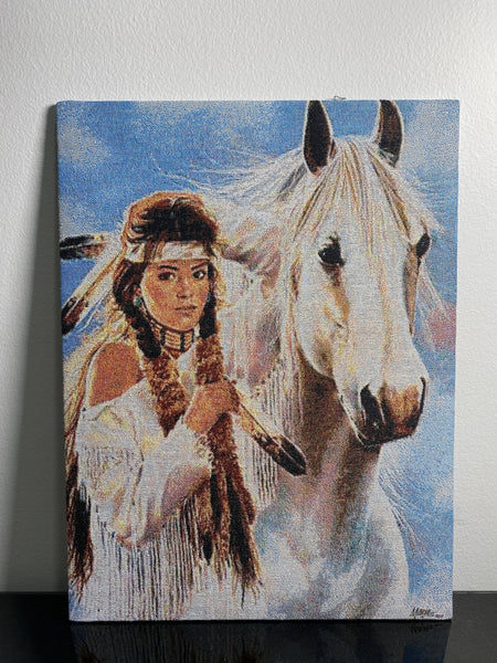 Tapestry pictures Girl with horse