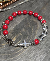 Red - Bracelet Rosary Good Gift for Easter