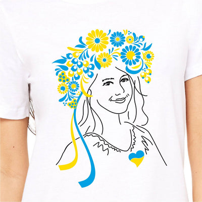 Girl in Ukrainian wreath T-shirt | Cotton | FREE SHIPPING for USA