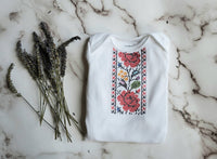 Rose bodysuit / embroidered baby bodysuit / ukrainian embroidery
