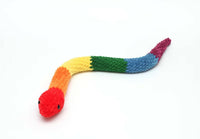 Crochet rainbow snake toy