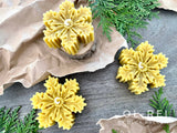 Snowflake beeswax candles ( 3ps on a box)