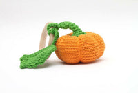 Crochet pumpkin rattle toy