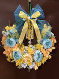 Ukrainian “spring blue and yellow flowers” door wreath