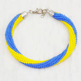 Ukrainian Flag yellow blue bracelet Stand With Ukraine jewelry Ukraine colors