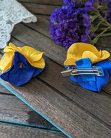 Yellow-blue hydrangea on hairpins or rubber bands