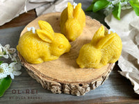 Easter bunny beeswax candles ( 3ps set natural colors)