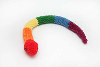 Crochet rainbow snake toy
