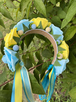 Ukrainian head wreath in blue and yellow.