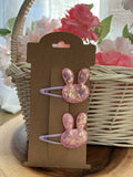 Easter bunny hair clips
