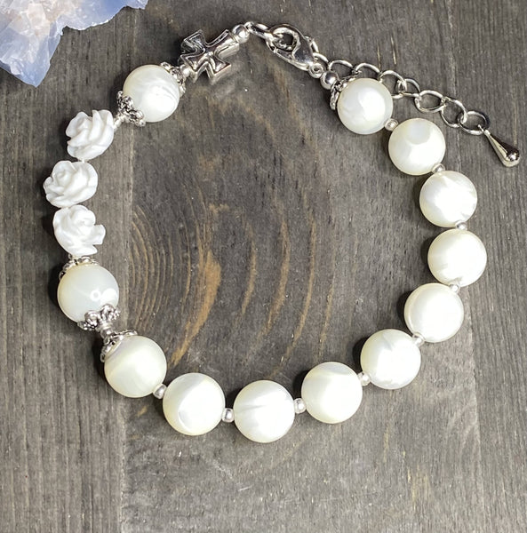 Clear White - Rosary Bracelet