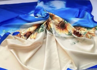 Painting Scarf- Silk scarf--Ukrainian Mavka- Shawl Neck scarf-Ukrainian artist-ukrainian shawl-Ukrainian scarf
