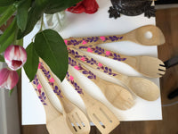 Wooden hand painted spatula
