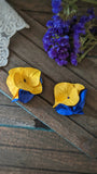 Yellow-blue hydrangea on hairpins or rubber bands