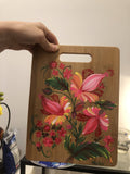 Hand painted bamboo cutting board