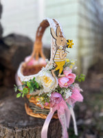 Decorated Easter Basket for kids “ yellow bunny”