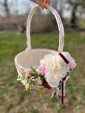 Decorated Easter Basket “ red rose collection “ medium