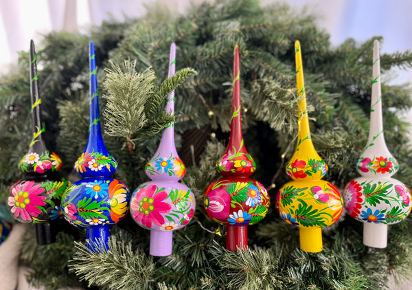 Hand painted ornaments, Petrykivka ( tree topper)