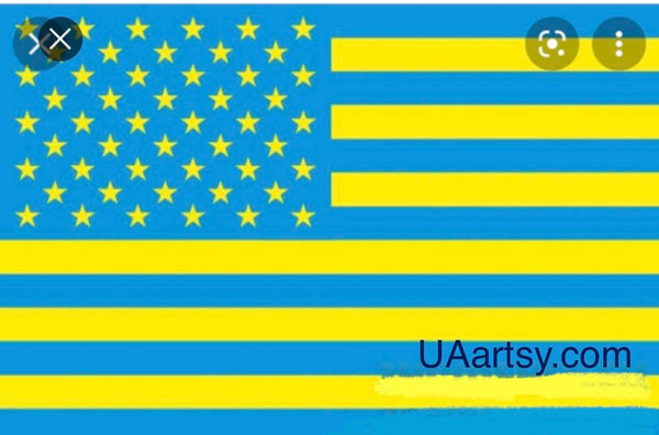 Ukrainian American Flag 150x90 cm