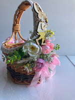 Decorated Easter Basket for kids “ yellow bunny”