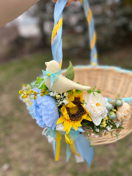 Decorated Easter Basket with sunflowers