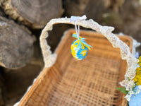 Decorated Easter Basket with hand painted  wooden egg #10