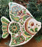 Set of 3 Ceramic ornaments / fish