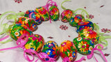 Set of  3 Hand painted wooden Easter eggs / Petrykivka painting