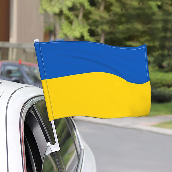 Ukraine flag car window clip