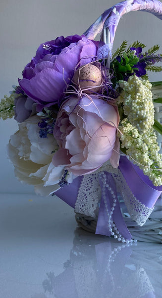 Decorated Easter Basket “ Lavender collection “