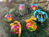 Set of Hand painted ornaments “Ukrainian Flowers”