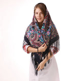 Woolen shawl with flowers “ Pink Fantasy “