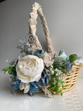 Decorated Easter Basket with porcelain birds