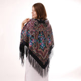 Woolen shawl with flowers “ Pink Fantasy “