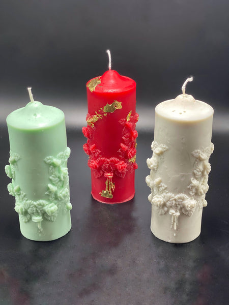 Cylindrical (roses) shaped candles
