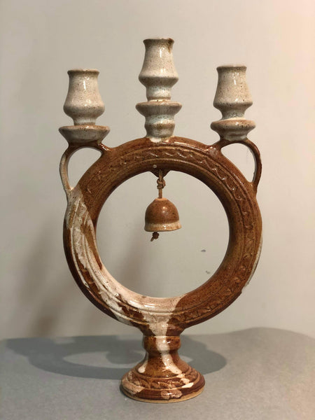 Ceramic Candelabra with a Little Bell
