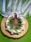 White rose head wreath.  / headband